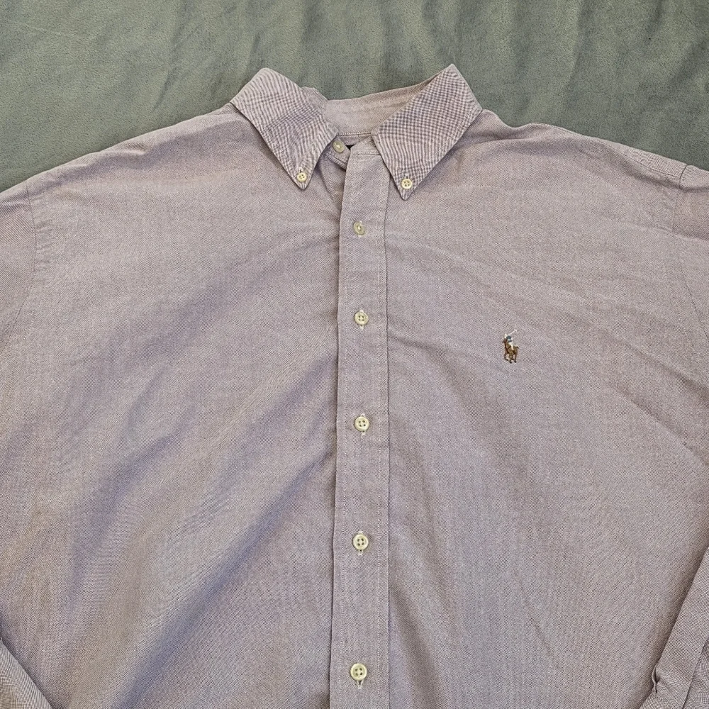 Ralph Lauren Shirt Mens Light Purple XXL Classic Button Down Long Sleeve 17.5 34
